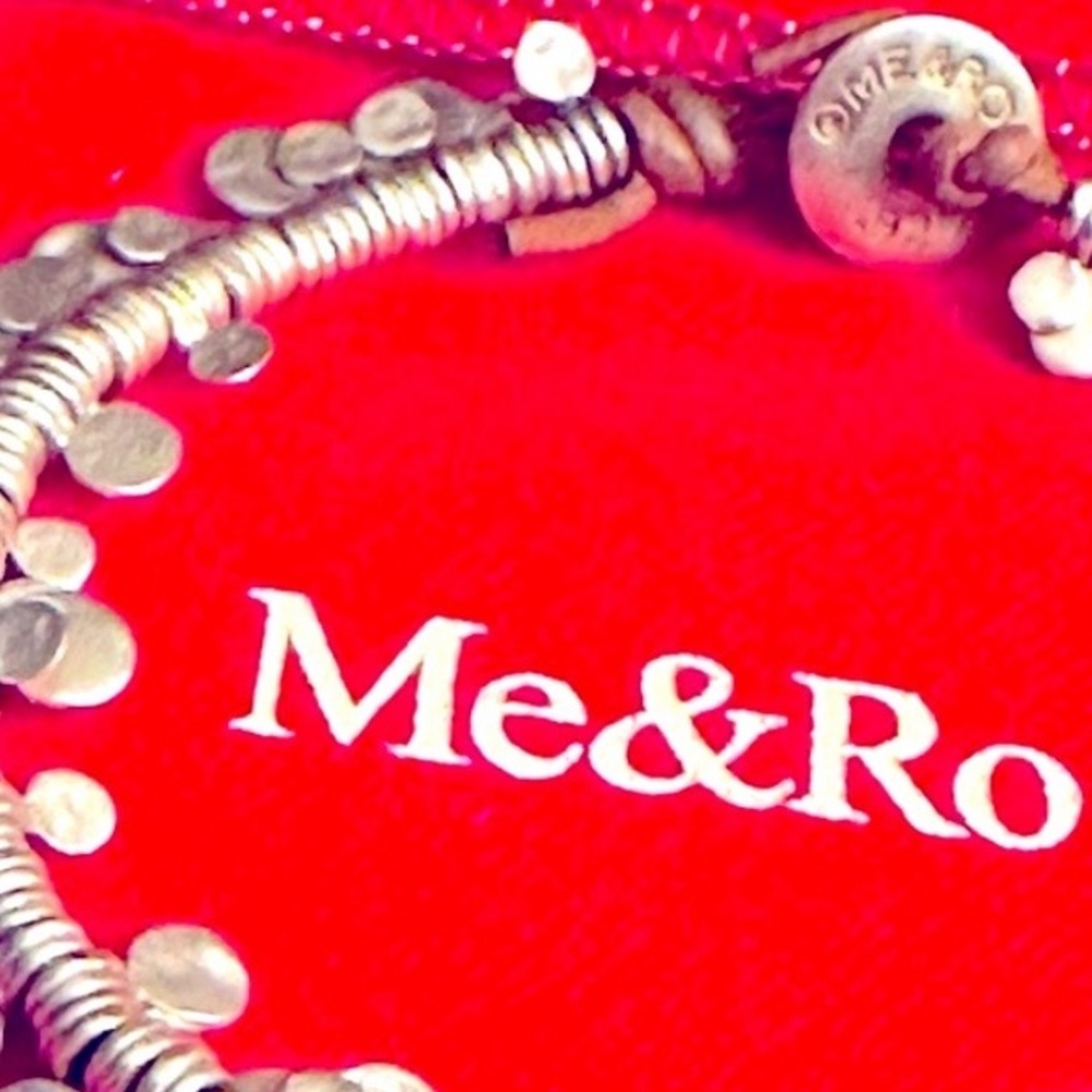 Authentic Me&Ro Sterling Silver Full Tiny Hammered Disc Bracelet